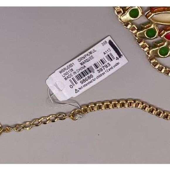 NWT Kate Spade Marquee Gold Plated Statement Necklace - Picture 7 of 7